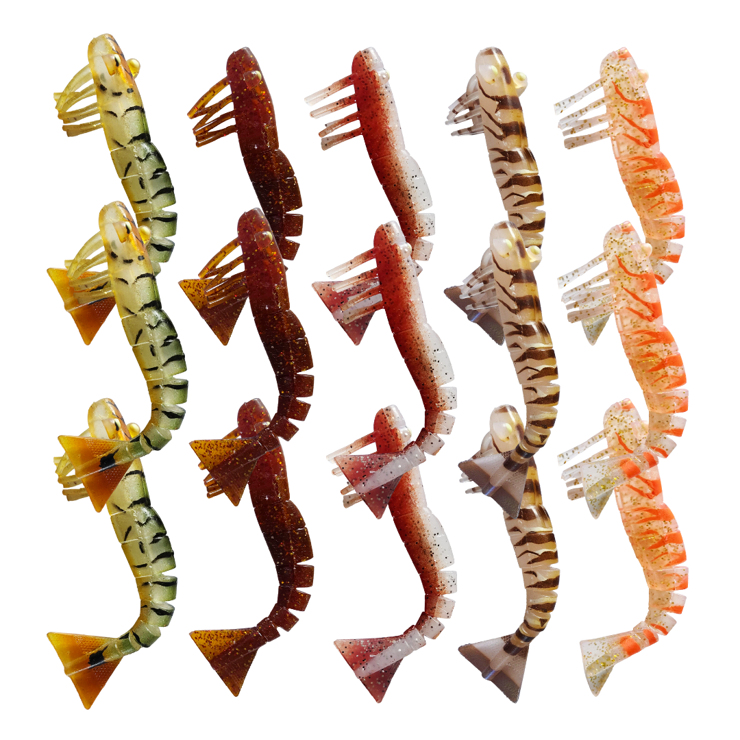 ¡Compre al por mayor 3 paquetes de 5 camarones de plástico blando y AHORRE $15!