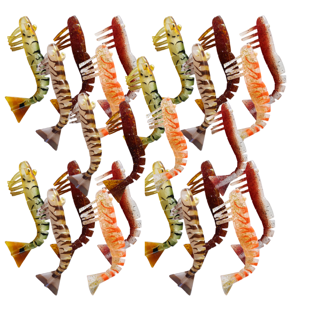 Bulk Buy 5 Packs of 5 Soft Plastic Prawns