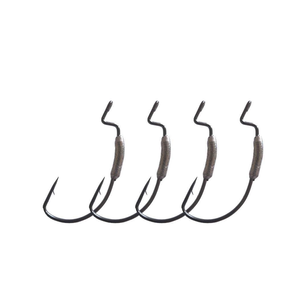 Anzuelos Weedless con peso - 1/8oz x 4 paquetes