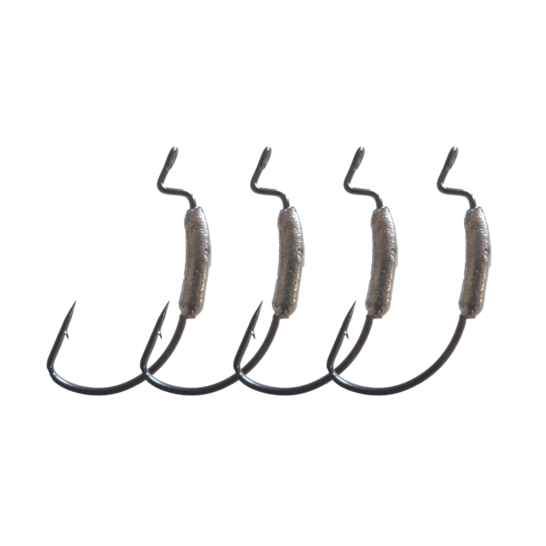 Anzuelos Weedless con peso - Paquete de 4 de 1/4 oz
