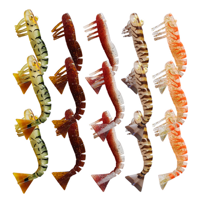 Bulk Buy 3 Packs of 5 Soft Plastic Prawns and SAVE $15!