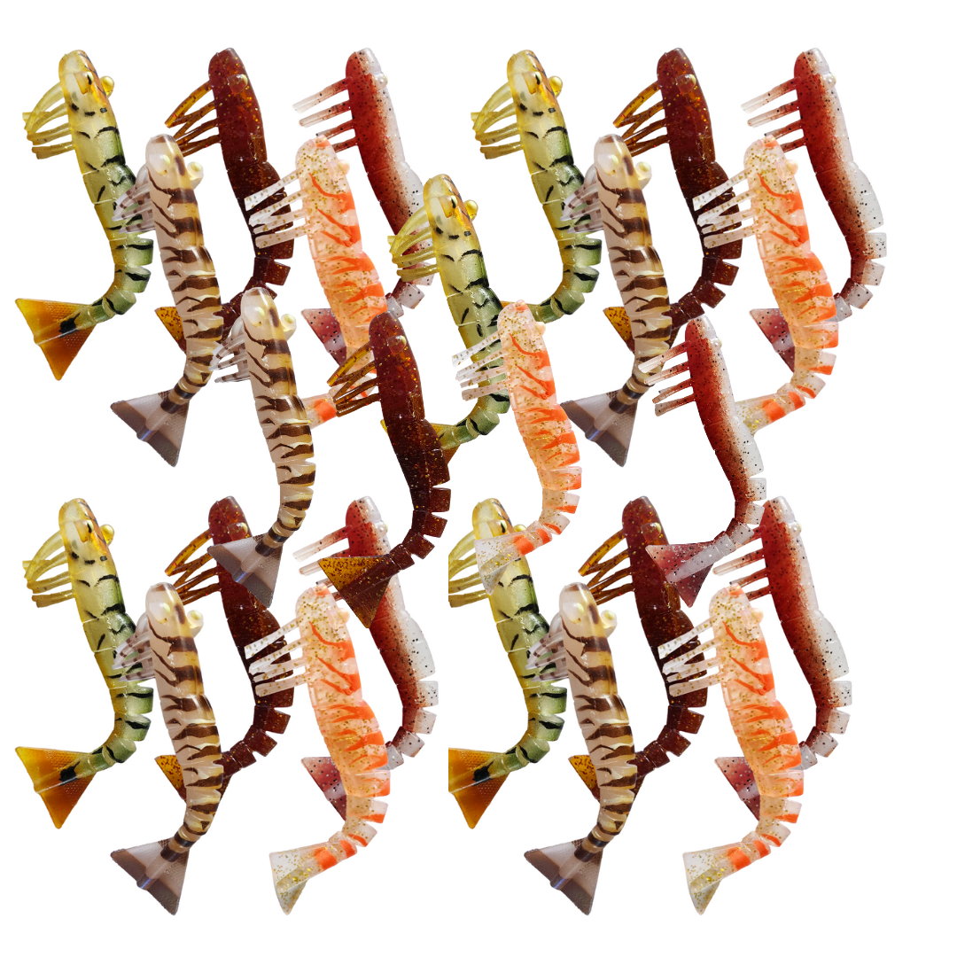 Bulk Buy 5 Packs of 5 Soft Plastic Prawns and SAVE $30!