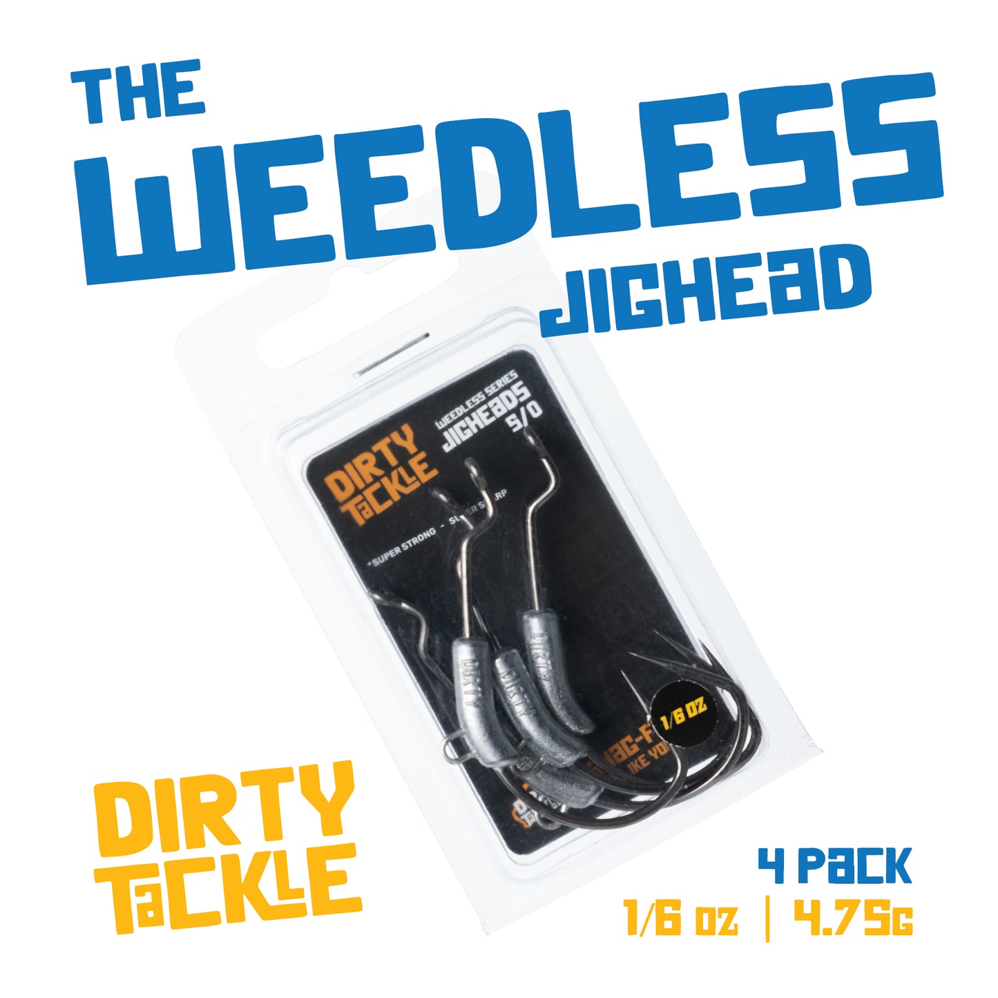 Anzuelos Weedless con peso - 1/8oz x 4 paquetes 