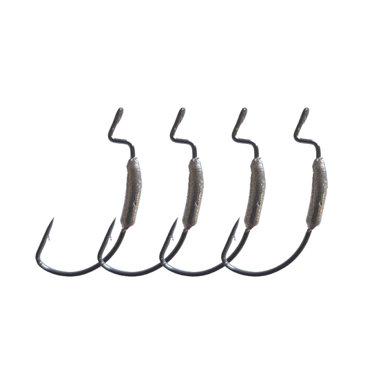 Weighted Weedless Hooks - 1/6oz x 4 Pack