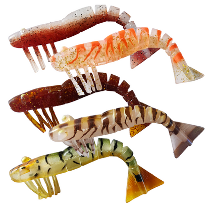 "Swingers Reunion" - Pack of 5 x 120mm/4.75" Soft Plastic Prawns