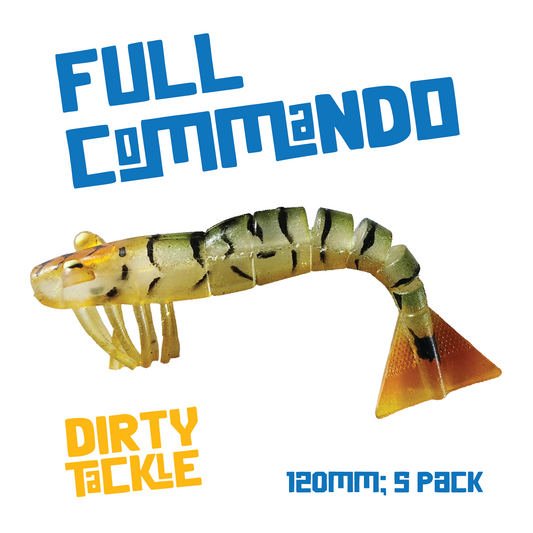 Full Commando - Pack of 5 x 120mm/4.75" Soft Plastic Prawns